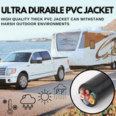 Heavy Duty 14 Gauge 7 Way CCA Conductor Wire RV Trailer Cable Cord Insulated Stranded Copper Clad Aluminum Conductor, Color Coded PC P2 DOT FMVSS 108/SAE Approved